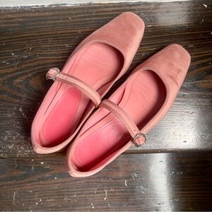 Zara Pink Velvet MaryJane Ballet Flats size 39